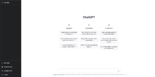 Oberfläche von ChatGPT ist minimalistisch gehalten